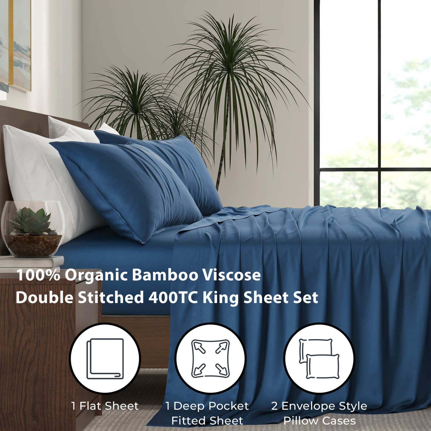 Luxury Bamboo Sheet Set [Midnight Blue]