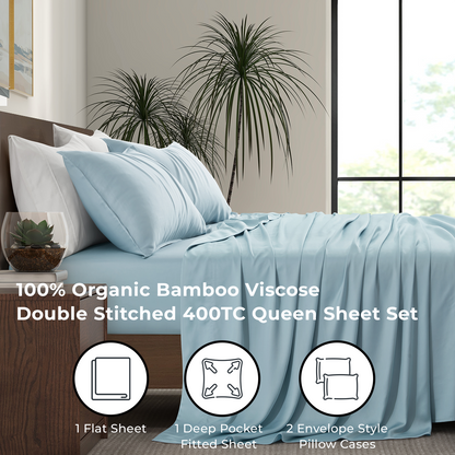 Luxury Bamboo Sheet Set [Spa Blue]