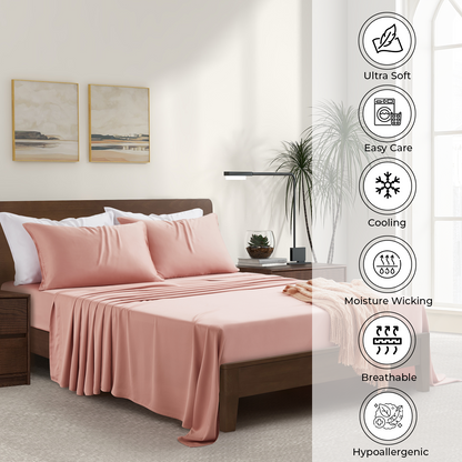 Luxury Bamboo Sheet Set [Rose Quartz]