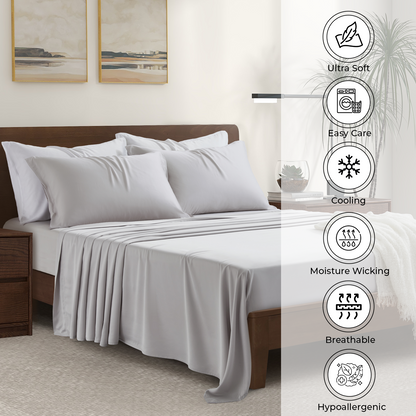 Luxury Bamboo Pillowcase Set [Dove Grey]