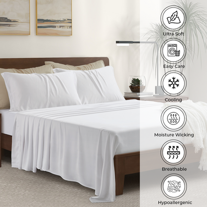Luxury Bamboo Sheet Set [Classic White]