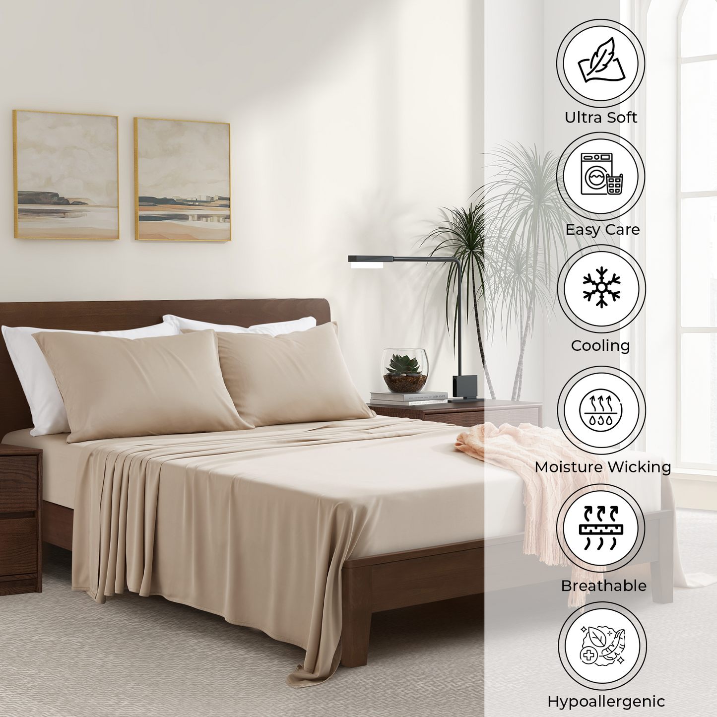 Luxury Bamboo Pillowcase Set [Dune]