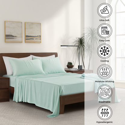 Luxury Bamboo Pillowcase Set [Coastal Green]