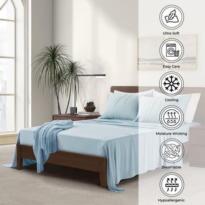 Luxury Bamboo Pillowcase Set [Spa Blue]