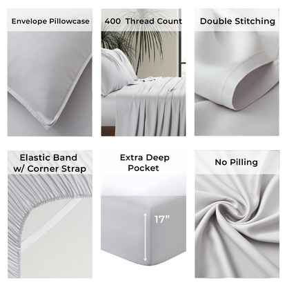 Luxury Bamboo Sheet Set [Dove Grey]