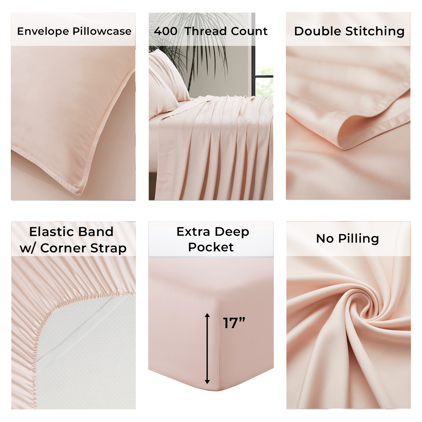 Luxury Bamboo Sheet Set [Vintage Pink]