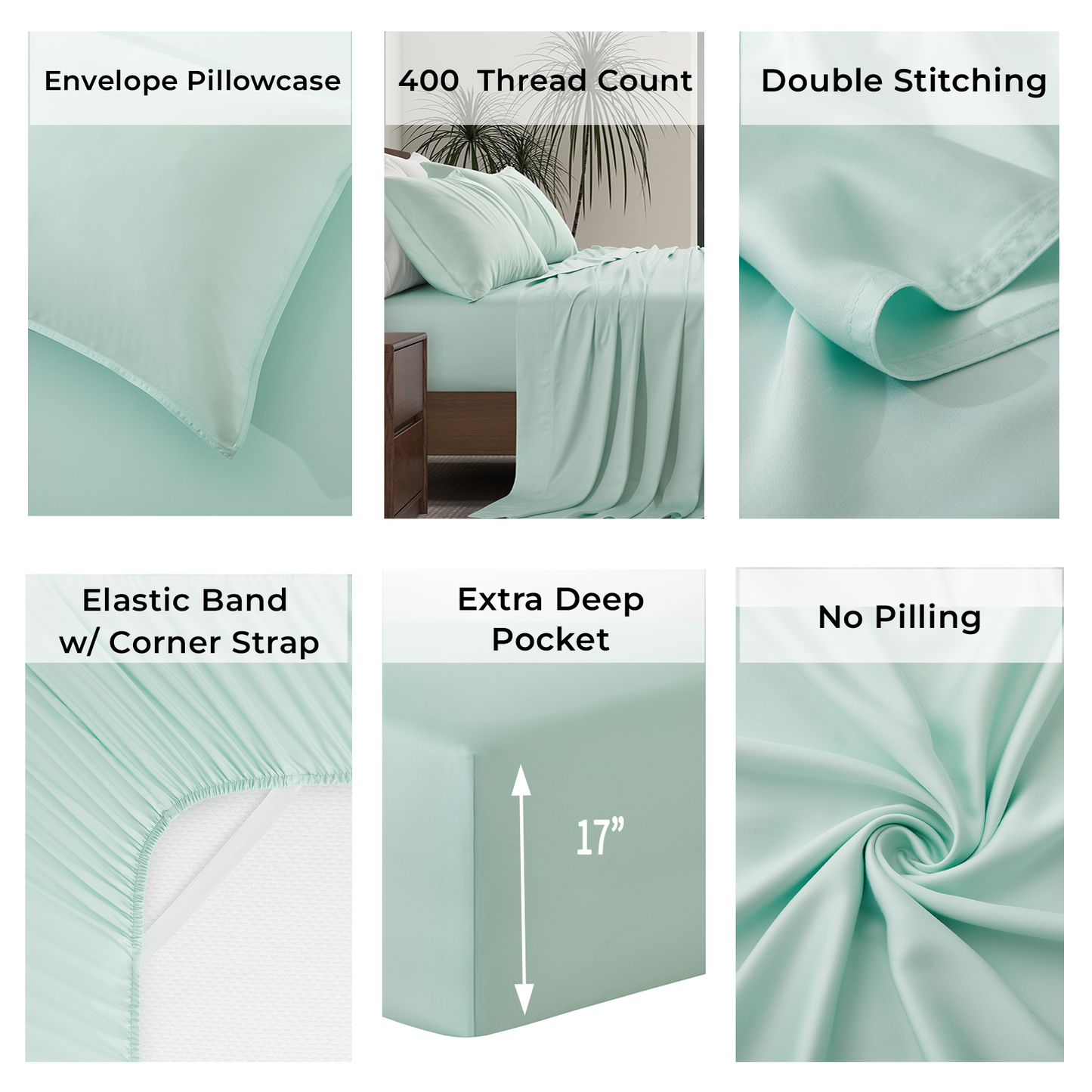 Luxury Bamboo Sheet Set [Coastal Green]