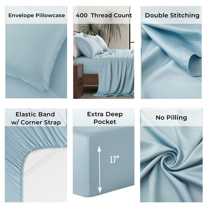 Luxury Bamboo Sheet Set [Spa Blue]