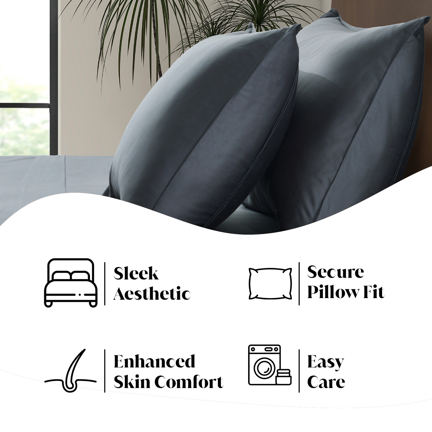 Luxury Bamboo Pillowcase Set [Charcoal Grey]