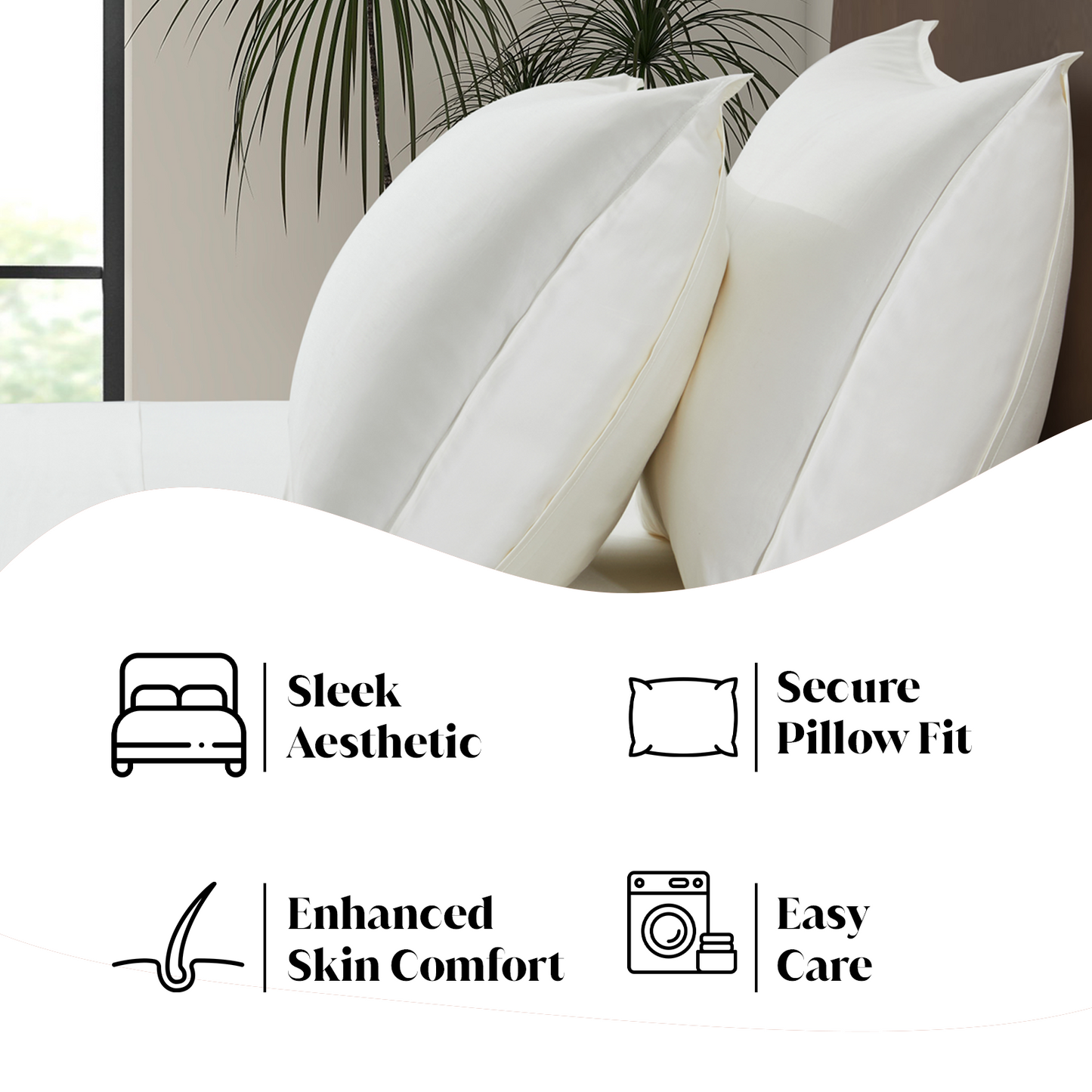 Luxury Bamboo Pillowcase Set [Opulent Ivory]