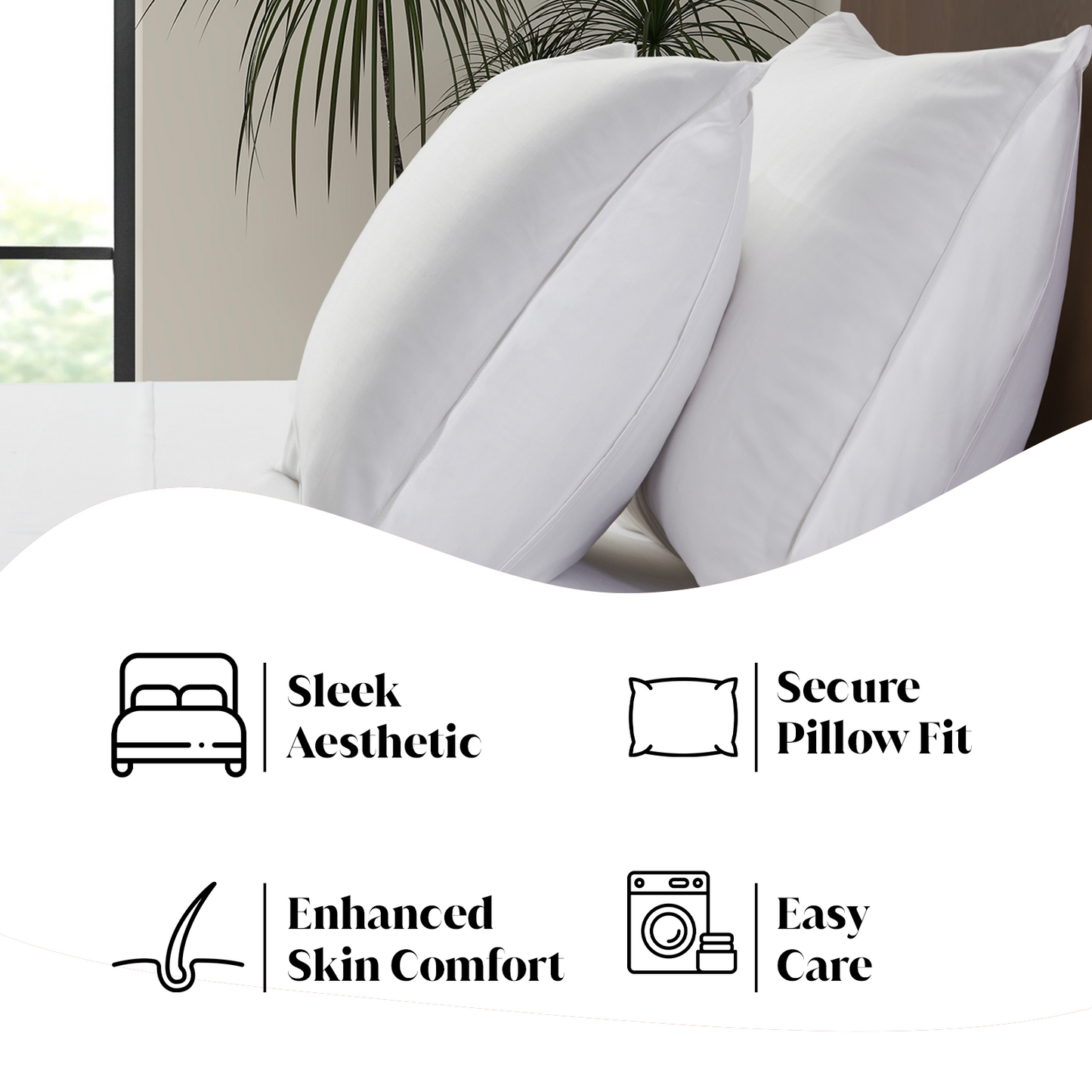 Luxury Bamboo Pillowcase Set [Classic White]