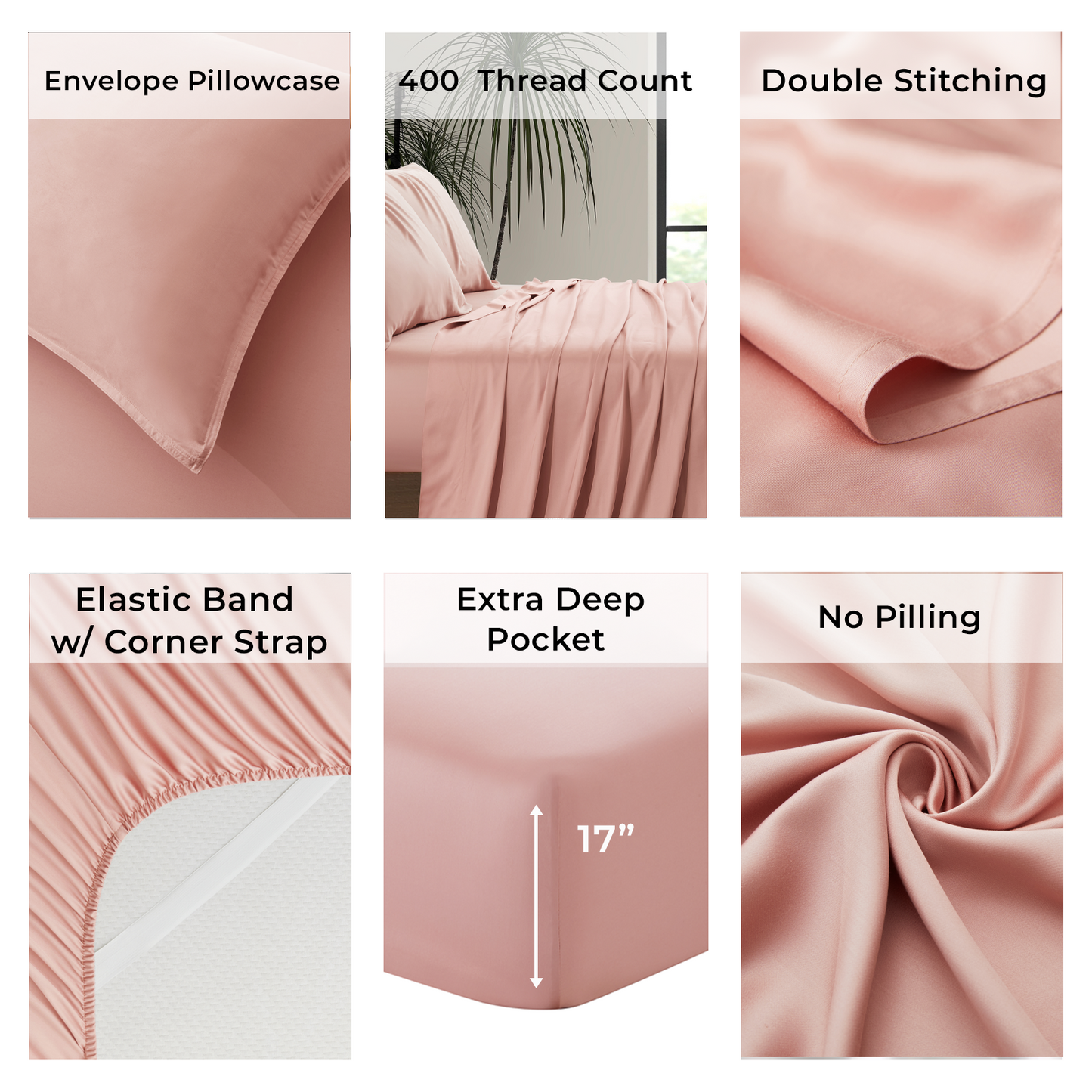 Luxury Bamboo Sheet Set [Rose Quartz]
