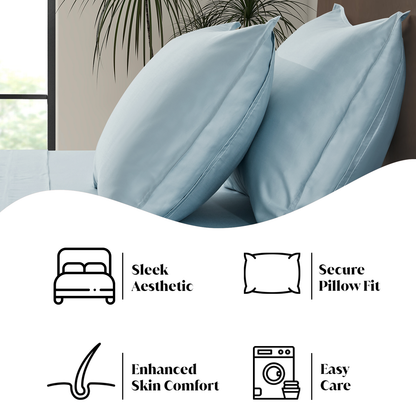 Luxury Bamboo Pillowcase Set [Spa Blue]