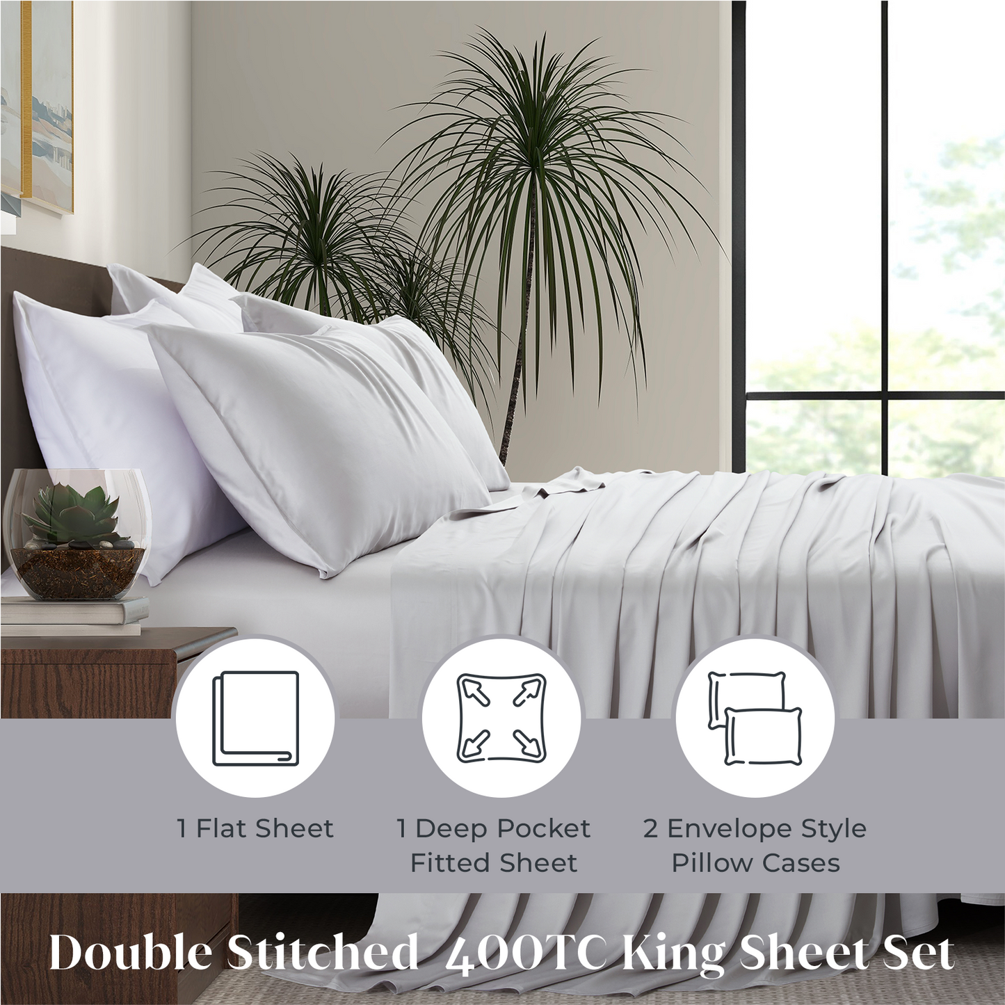 Luxury Bamboo Sheet Set [Dove Grey]