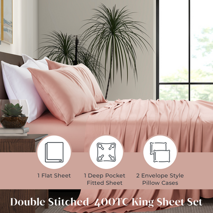 Luxury Bamboo Sheet Set [Rose Quartz]