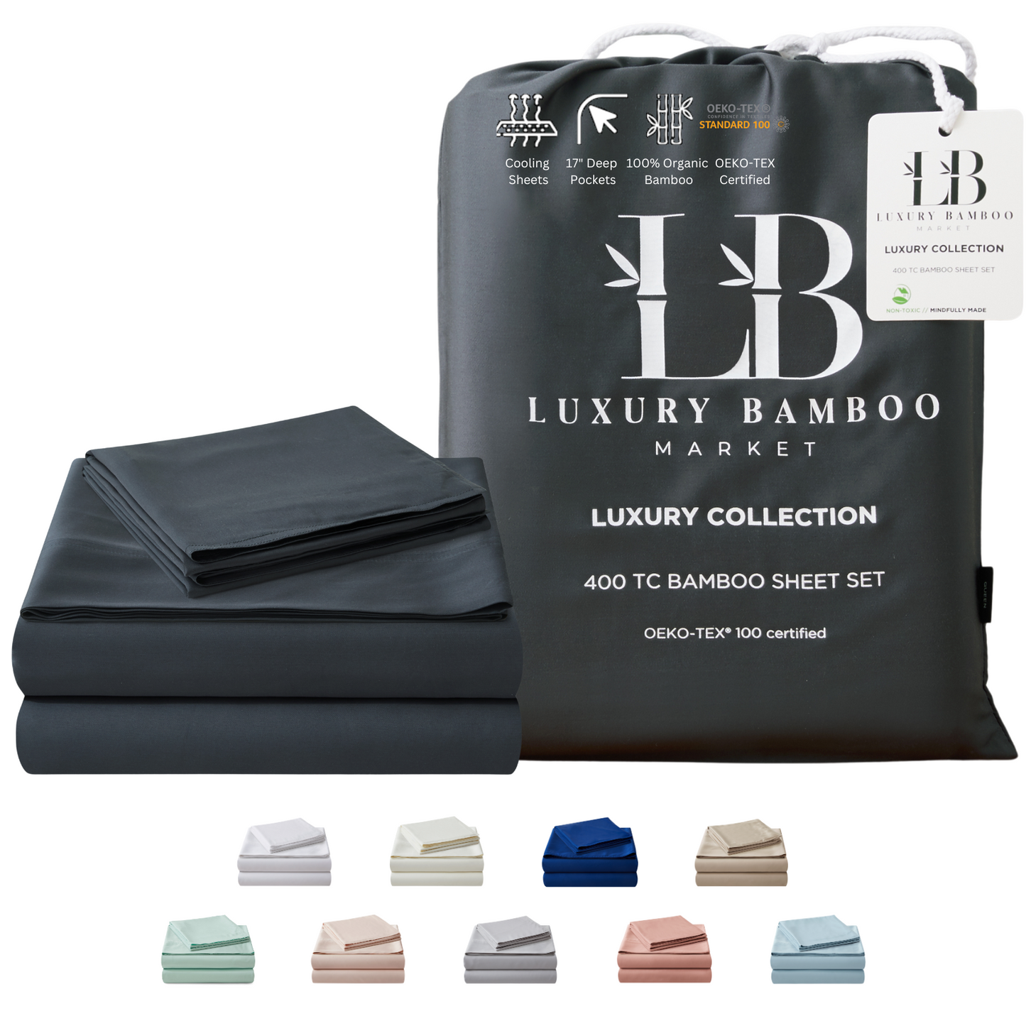 Luxury Bamboo Sheet Set [Charcoal Grey]