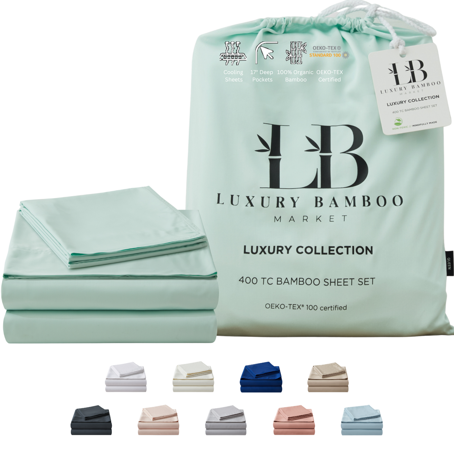 Luxury Bamboo Sheet Set [Coastal Green]