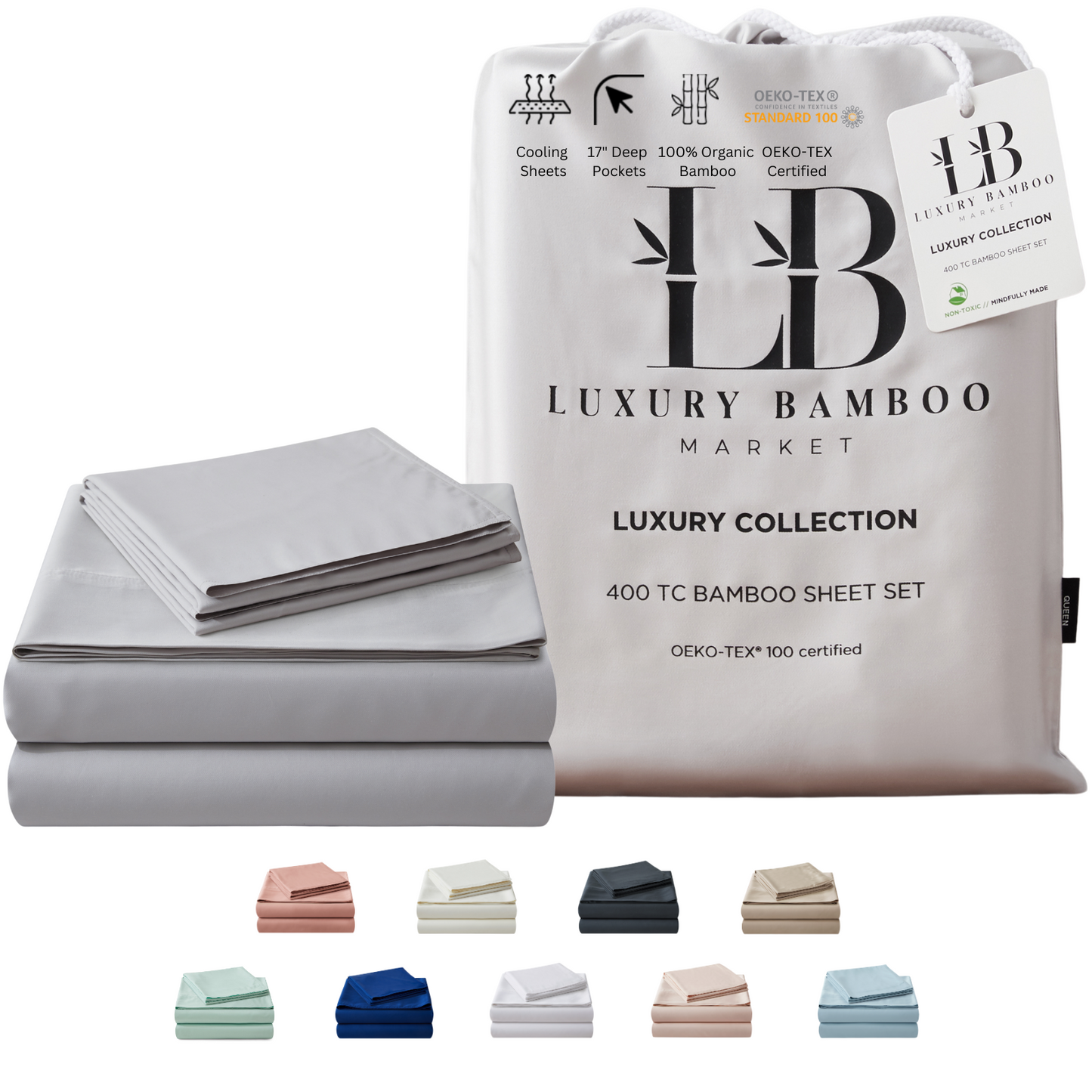 Luxury Bamboo Sheet Set [Dove Grey]