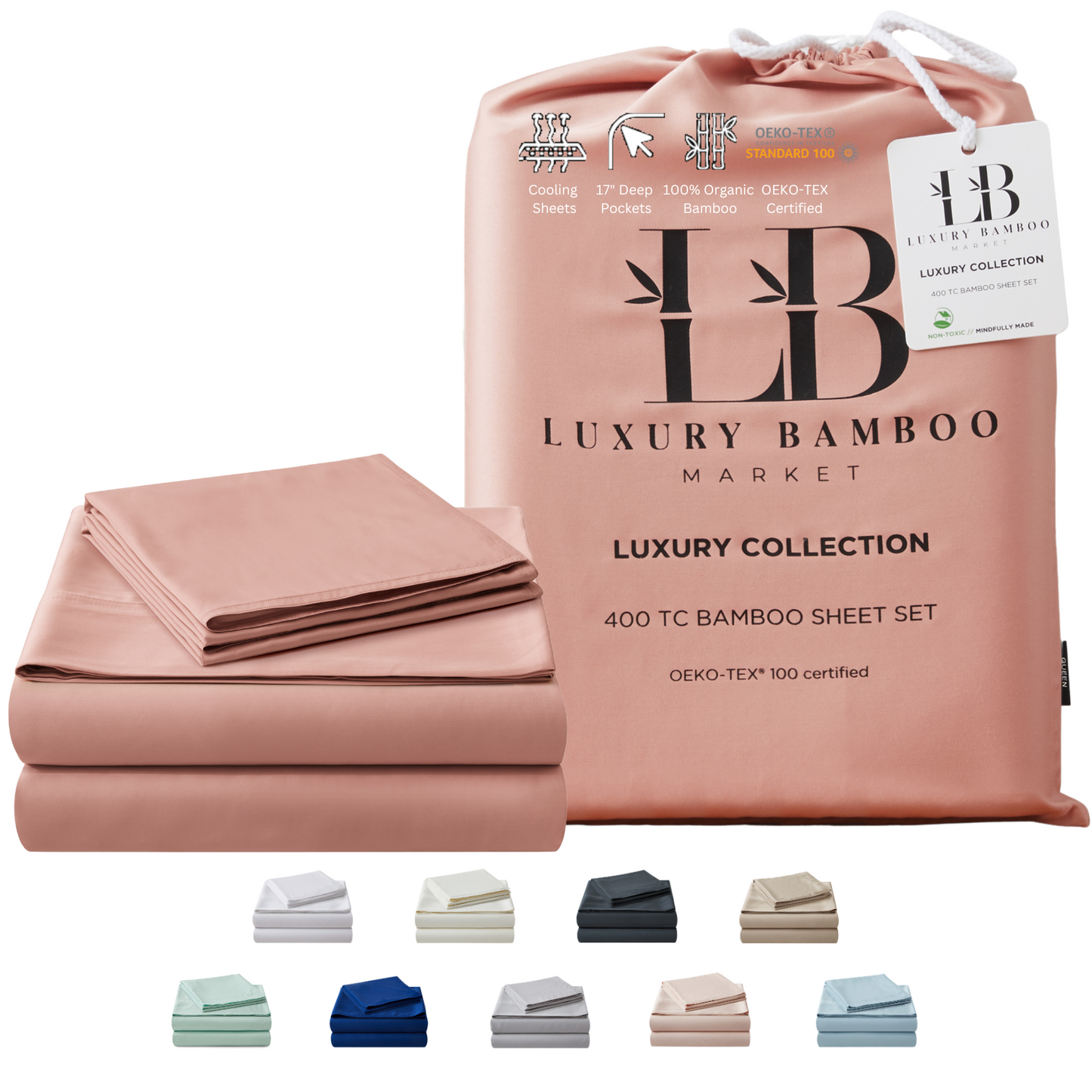 Luxury Bamboo Sheet Set [Rose Quartz]